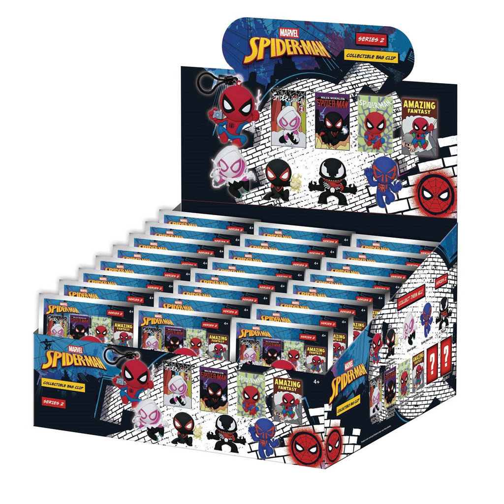 Spider-Man Classic Series 2 3D Foam Bag Clip Display Case of 24