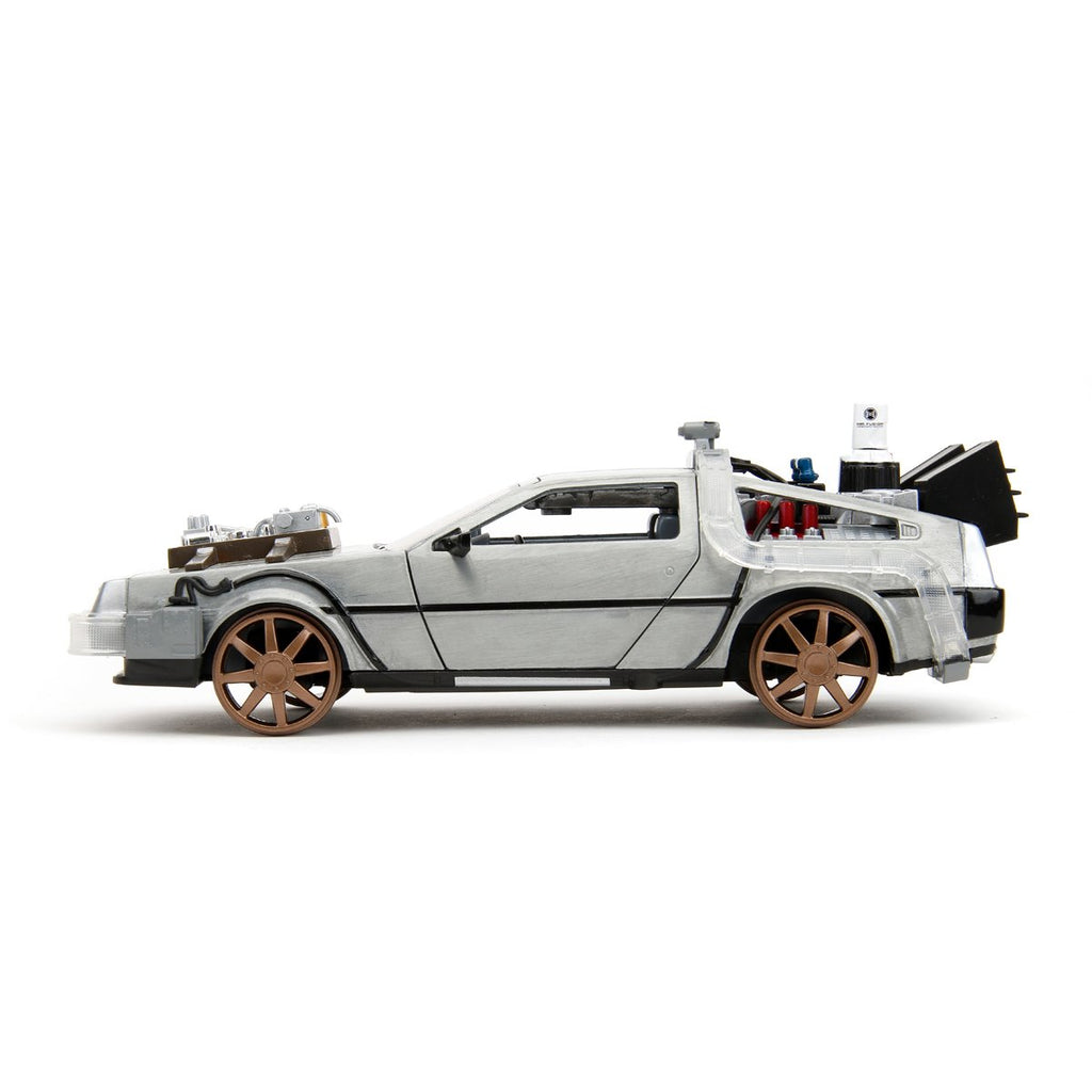 Hollywood Rides Back to the Future III Time Machine Rail Wheels 1:24 Die-Cast Metal Vehicle