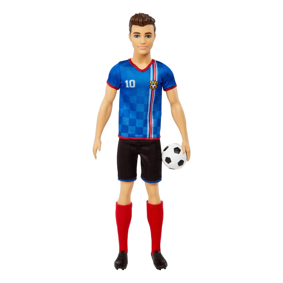Barbie Ken Soccer Player Doll with Blue Shirt and Black Shorts