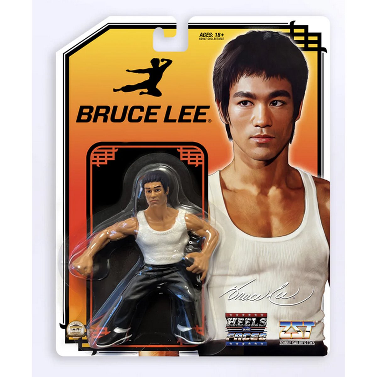 Heels and Faces Bruce Lee (Dragon) White Tank Top 4 1/2-Inch Scale Action Figure