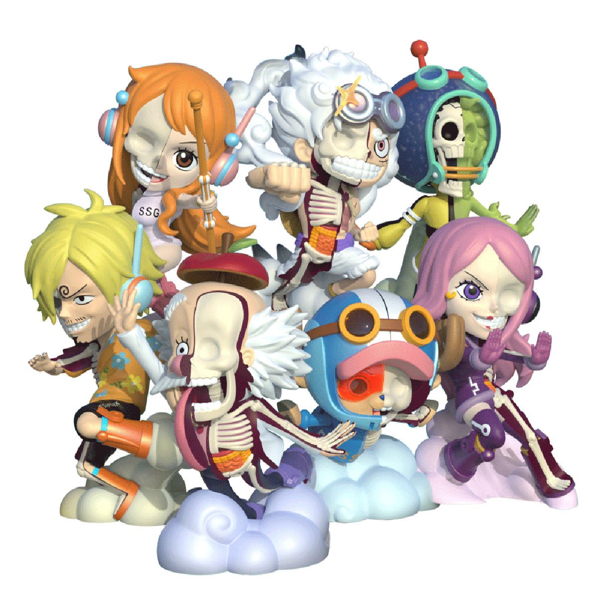 One Piece Series 10 Egghead Arc Edition Part 2 XXRAY Mini-Figure Display Tray of 6