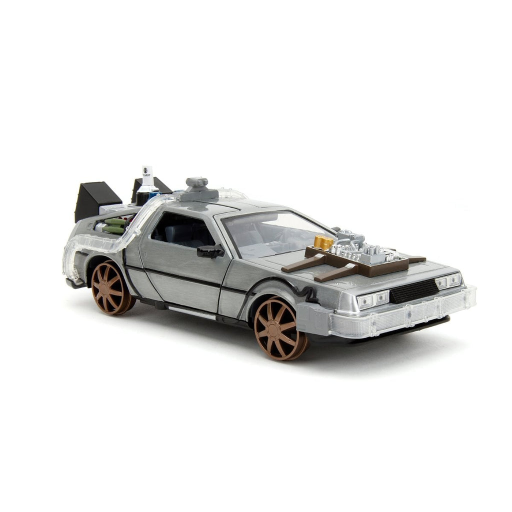 Hollywood Rides Back to the Future III Time Machine Rail Wheels 1:24 Die-Cast Metal Vehicle