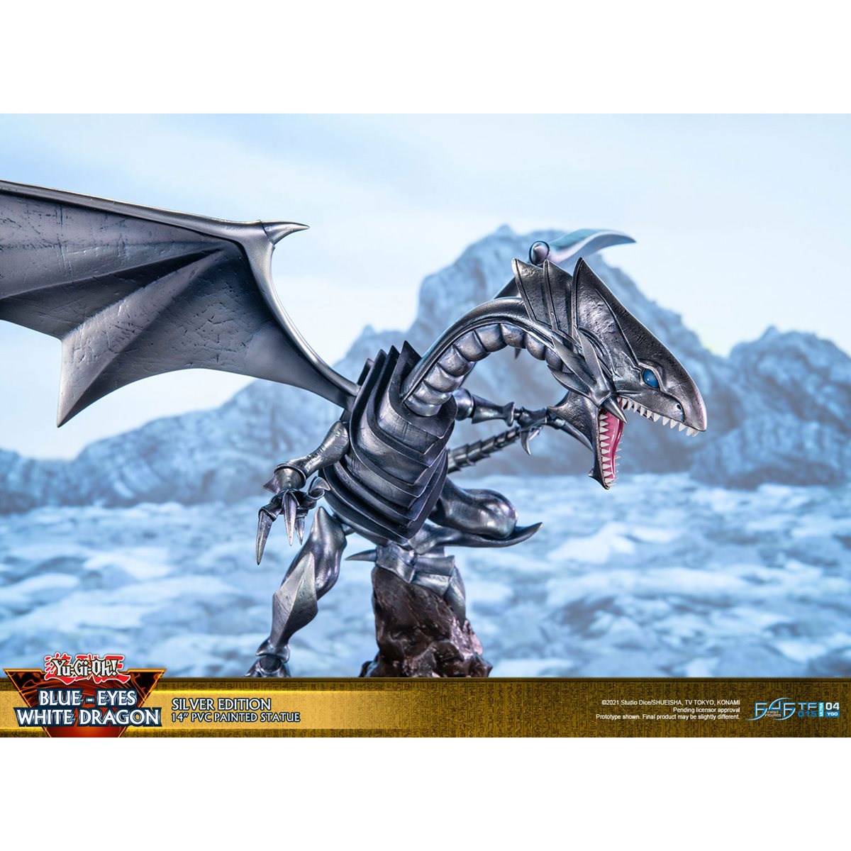 Yu-Gi-Oh! Blue-Eyes White Dragon 14-Inch Silver Statue