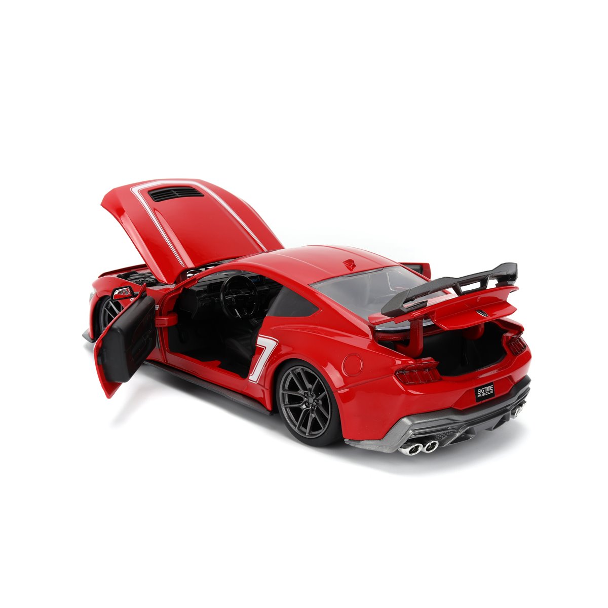 Bigtime Muscle 2024 Ford Mustang Dark Horse Glossy Red 1:24 Scale Die-Cast Metal Vehicle