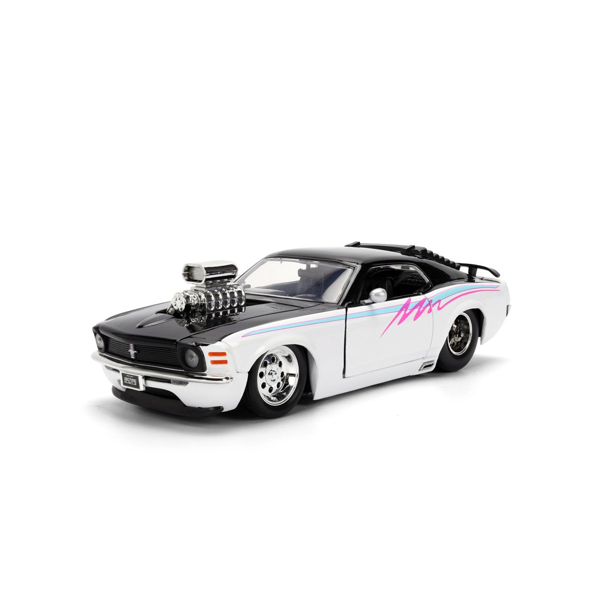 Bigtime Muscle 1970 Ford Mustang Boss 429 Glossy White 1:24 Scale Die-Cast Metal Vehicle
