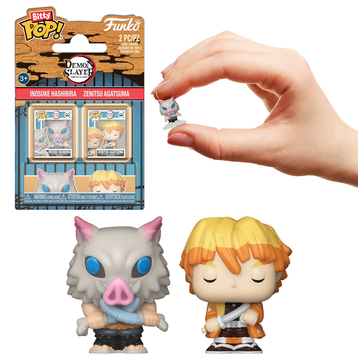 Demon Slayer Inosuke Hashibira and Zenitsu Agatsuma Funko Bitty Pop! Mini-Figure 2-Pack
