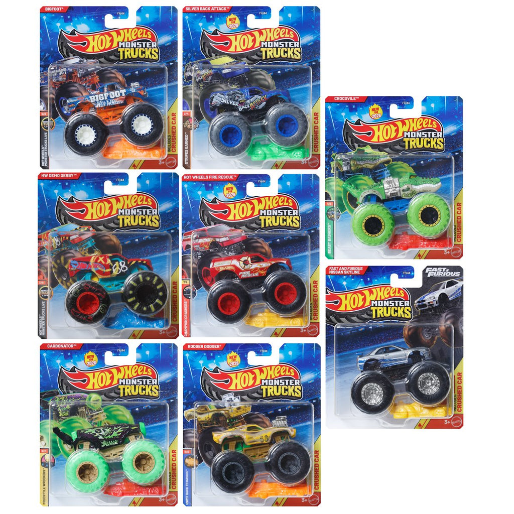 Hot Wheels Monster Trucks 1:64 Scale Vehicle 2026 Mix 4 Case of 8
