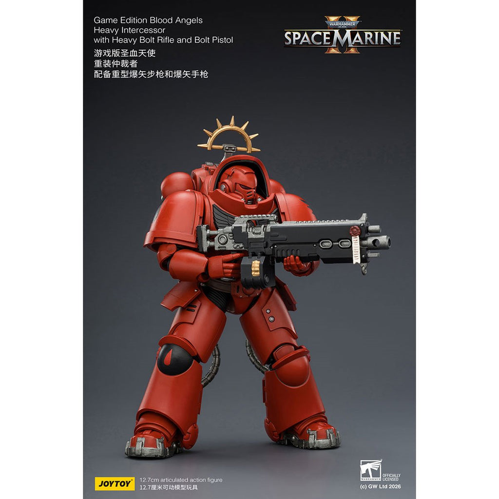 Joy Toy Warhammer 40K Space Marines Game Edition Blood Angels Heavy Intercessor Rifle & Pistol 1:18 Scale Action Figure