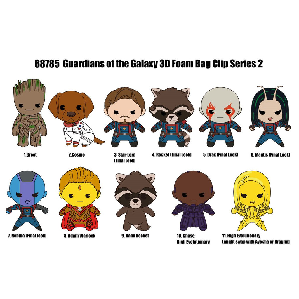 Guardians of the Galaxy Volume 3 3D Foam Bag Clip Random 6-Pack