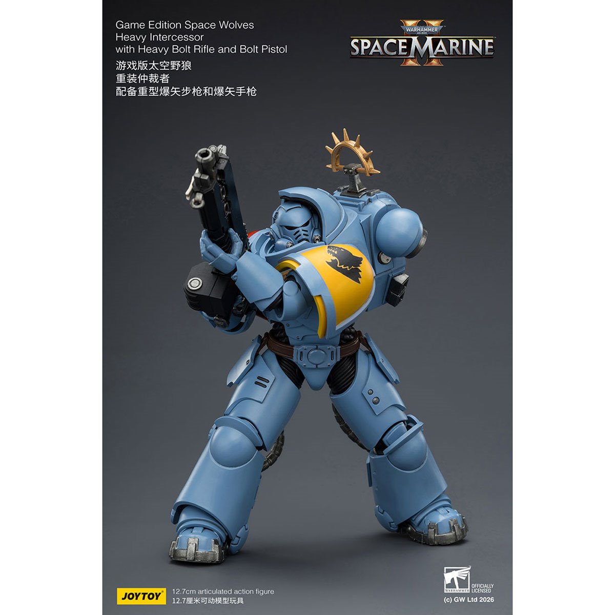 Joy Toy Warhammer 40,000 Space Marines Game Edition Space Wolves Intercessor Rifle & Pistol 1:18 Scale Action Figure
