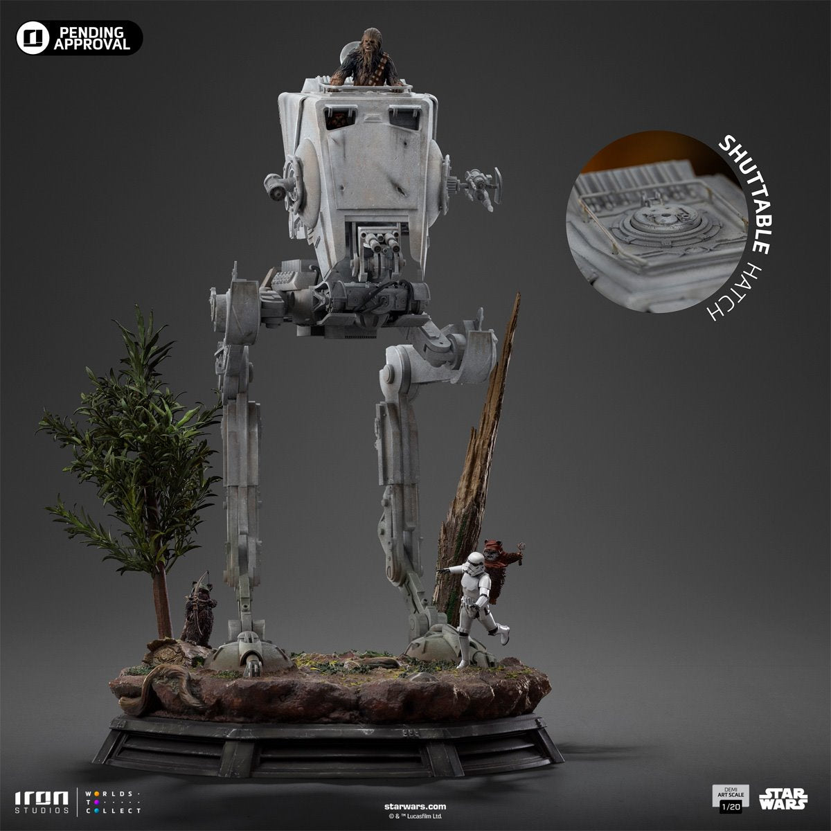 Star Wars: Return of the Jedi AT-ST and Chewbacca 1:20 Demi Art Scale Limited Edition Statue