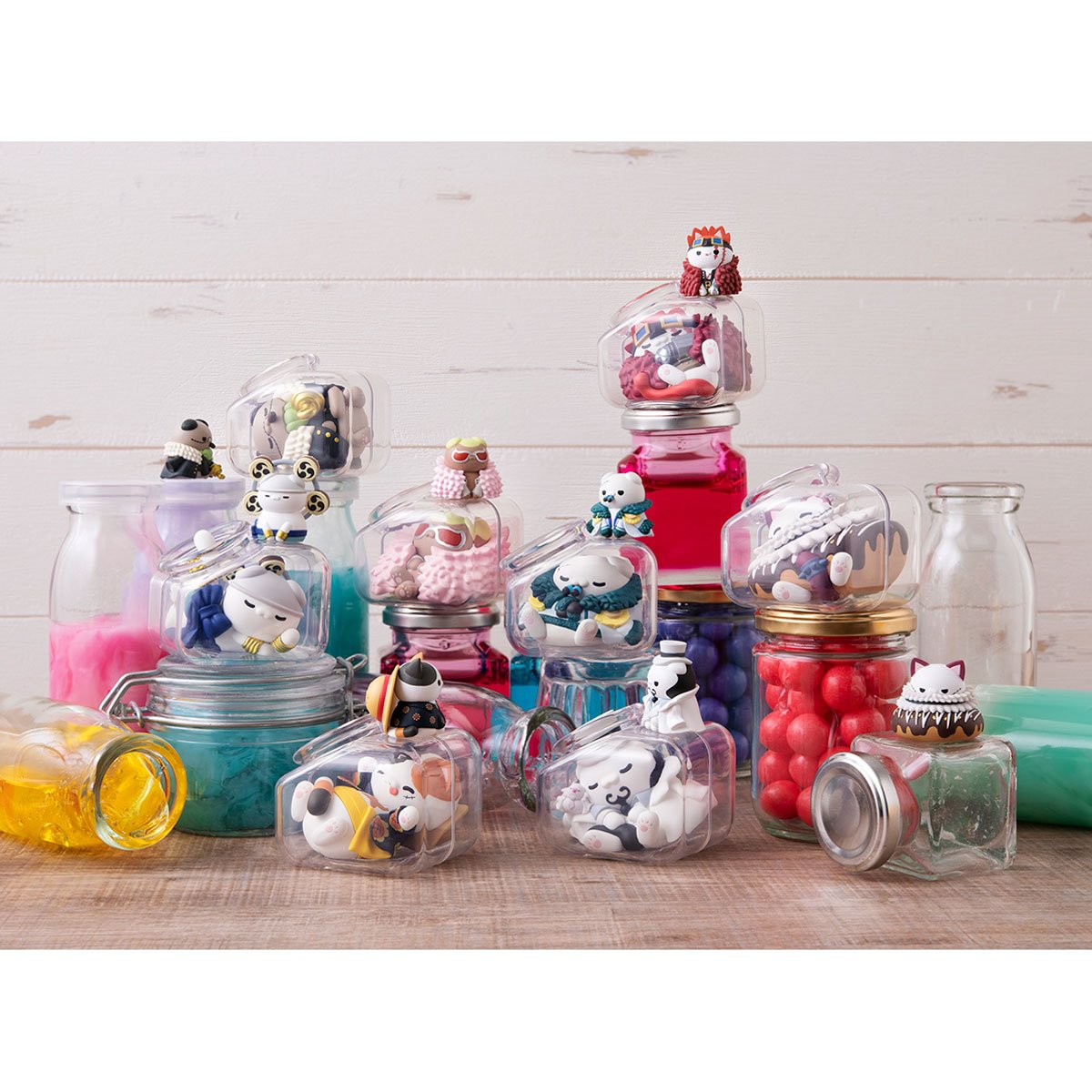 One Piece Goodnight NyanPieceNyan! Version Luffy with Rivals Mega Cat Project Mini-Figure Case of 8