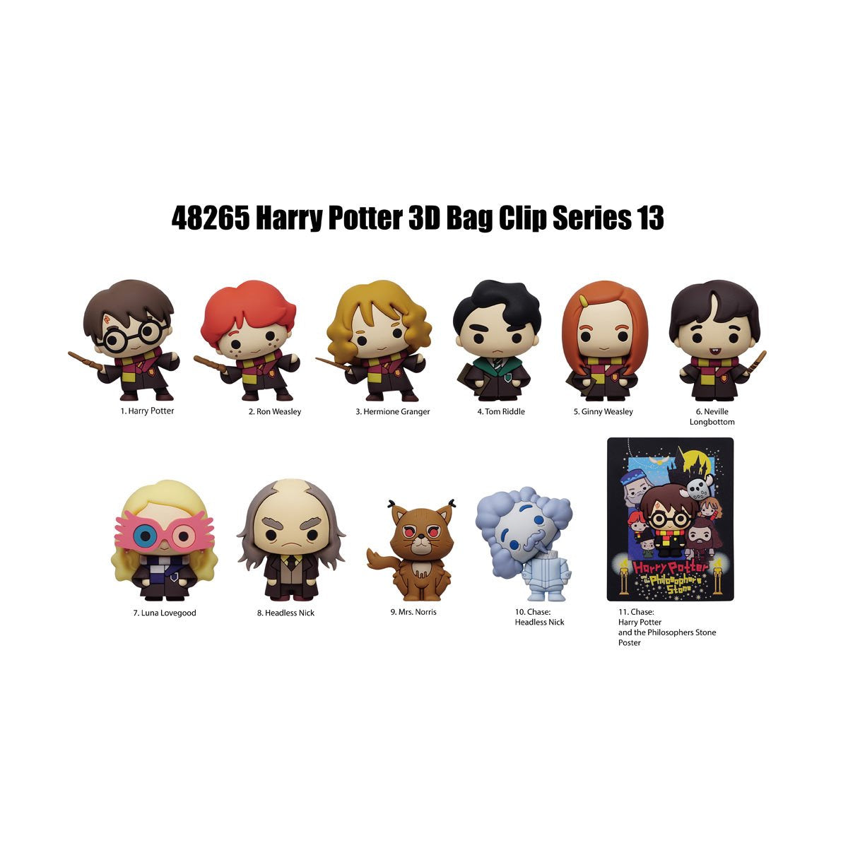 Harry Potter Series 13 3D Foam Bag Clip Random 6-Pack