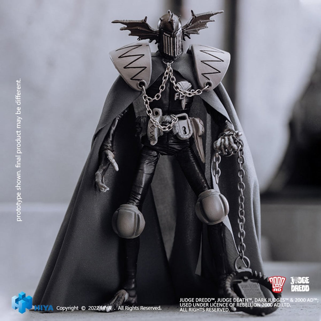 Judge Dredd Judge Fear Black and White Exquisite Mini Series 1:18 Scale Action Figure