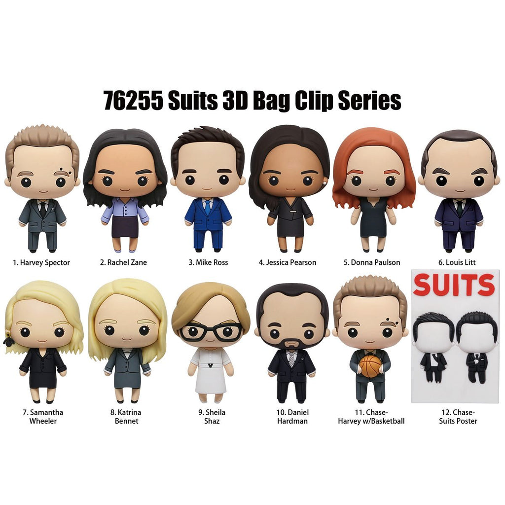 Suits 3D Foam Bag Clip Display Case of 24