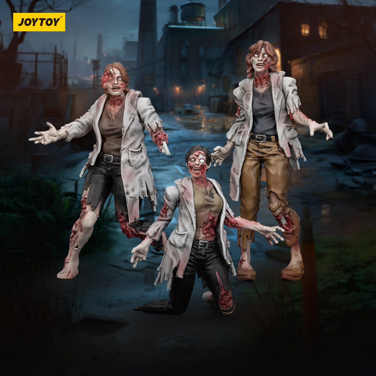 Joy Toy Dark Source Zombie Female Scientists 1:25 Scale Action Figure 3-Pack