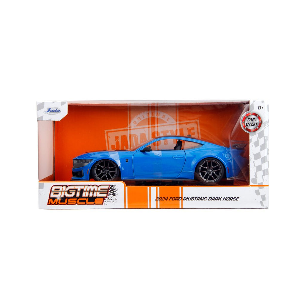 Bigtime Muscle 2024 Blue Ford Mustang Dark Horse 1:24 Scale Die-Cast Metal Vehicle