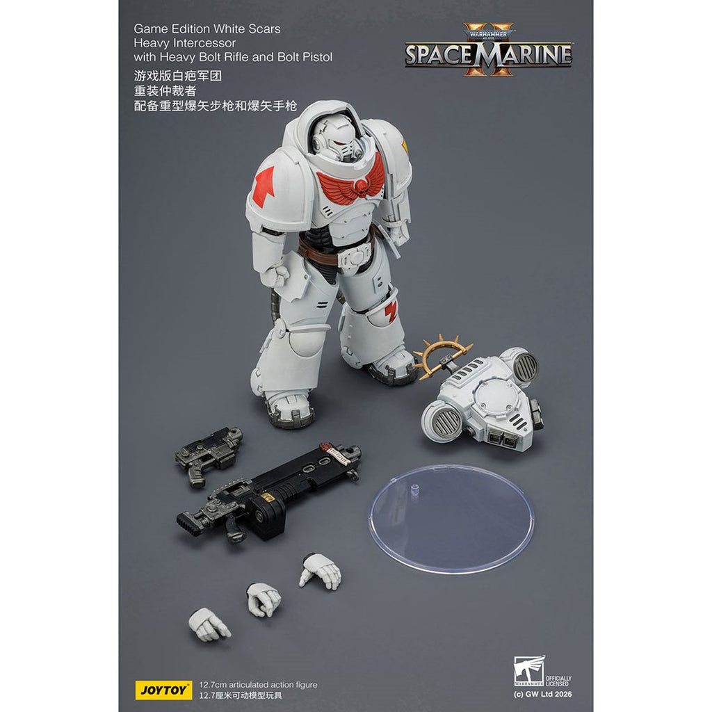 Joy Toy Warhammer 40,000 Space Marines Game Edition White Scars Intercessor Bolt Rifle & Pistol 1:18 Scale Action Figure
