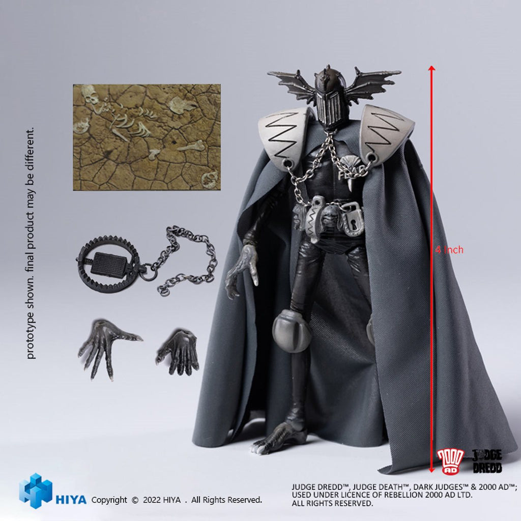 Judge Dredd Judge Fear Black and White Exquisite Mini Series 1:18 Scale Action Figure