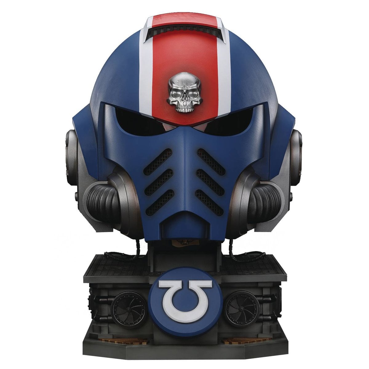 Joy Toy Warhammer 40,000 Ultramarines Lieutenant Titus' MKX 1:1 Scale Roleplay Helmet Prop Replica with Stand