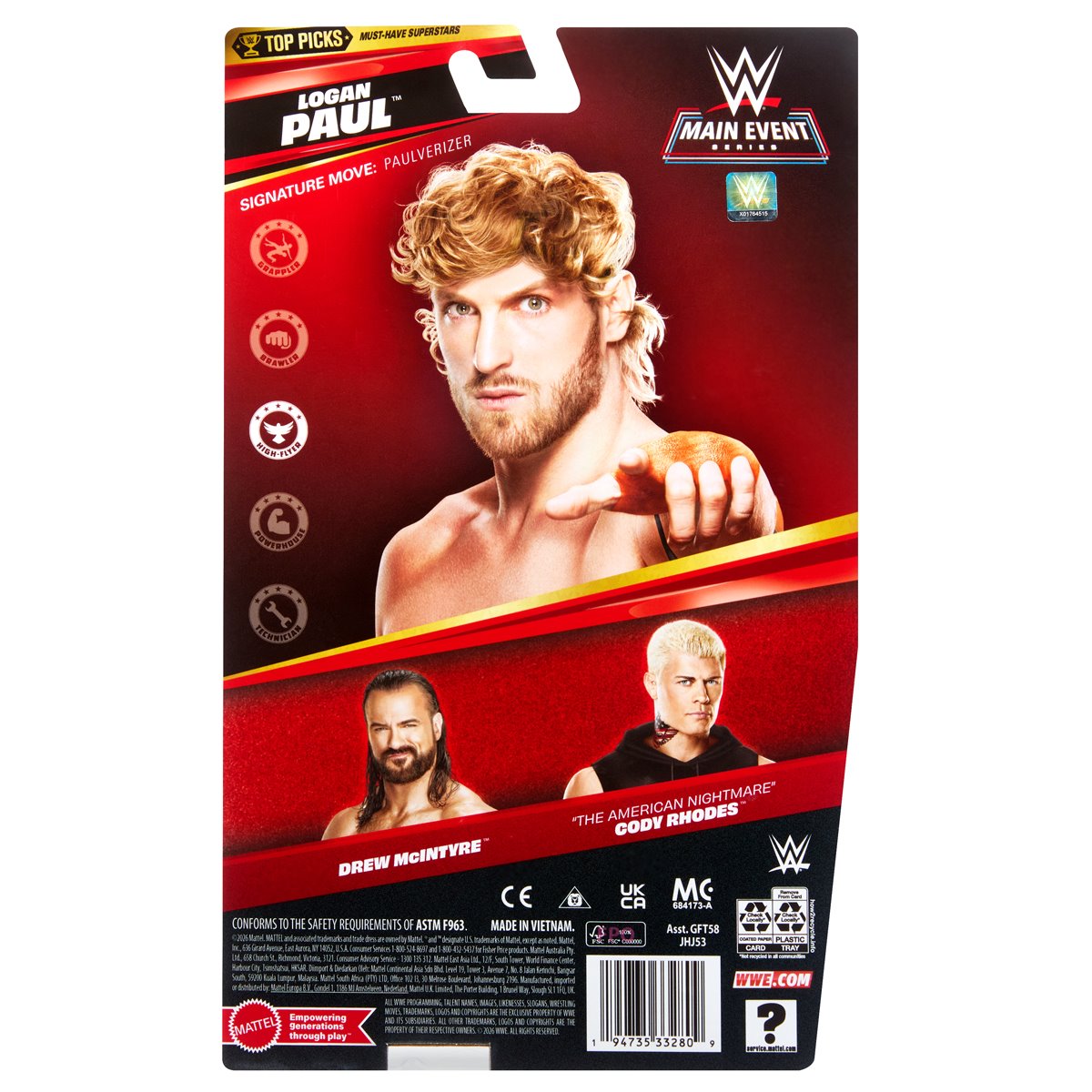 WWE Top Picks Main Event Series 2026 Wave 4 Action Figure Case of 8