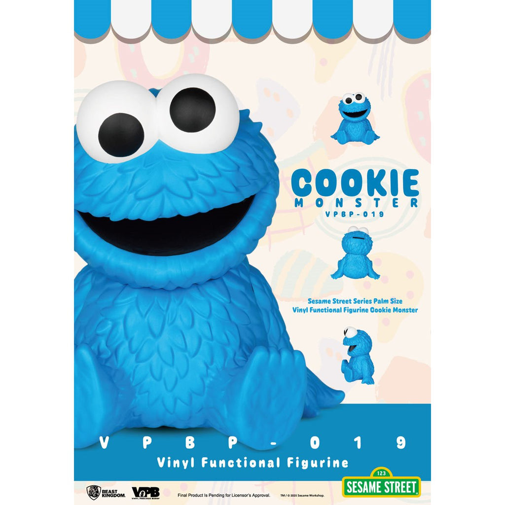 Sesame Street Series Cookie Monster VPBP-019 Palm Size Vinyl Functional Piggy Bank