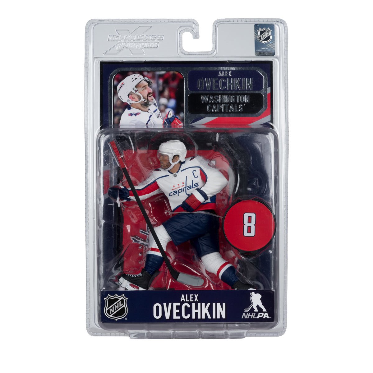NHL SportsPicks Washington Capitals Alexander Ovechkin White Jersey 7-Inch Posed Figure