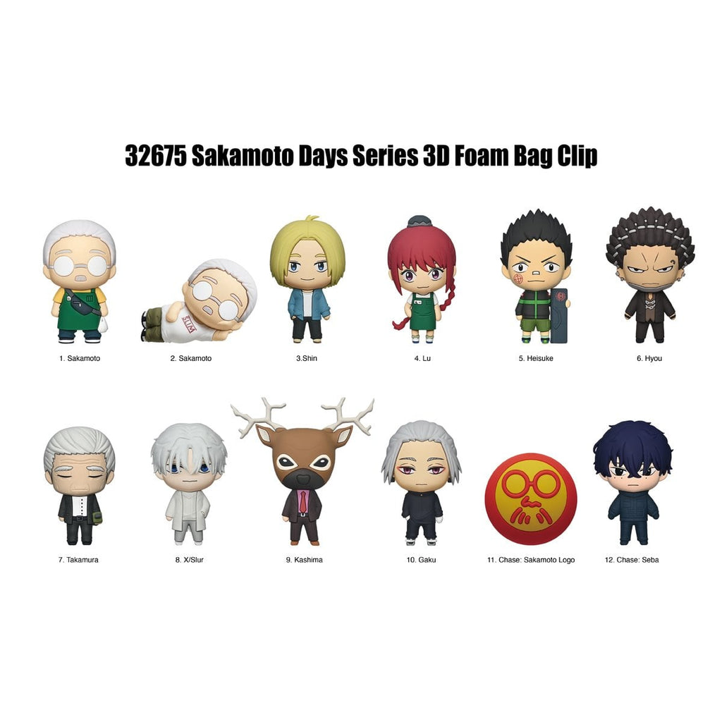 Sakamoto Days Series 2 3D Foam Bag Clip Random 6-Pack