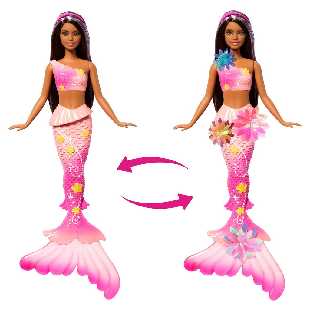 Barbie Flower Magic Mermaid Doll with Brown Hair