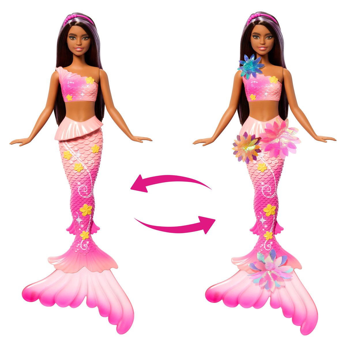 Barbie Flower Magic Mermaid Doll with Brown Hair