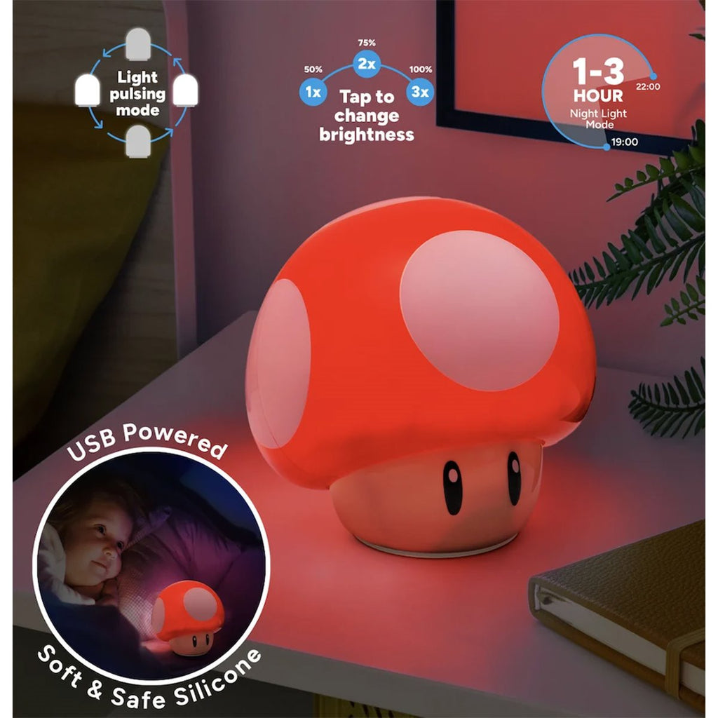 Super Mario Bros. Super Mushroom SquishyGlo Rechargeable Light
