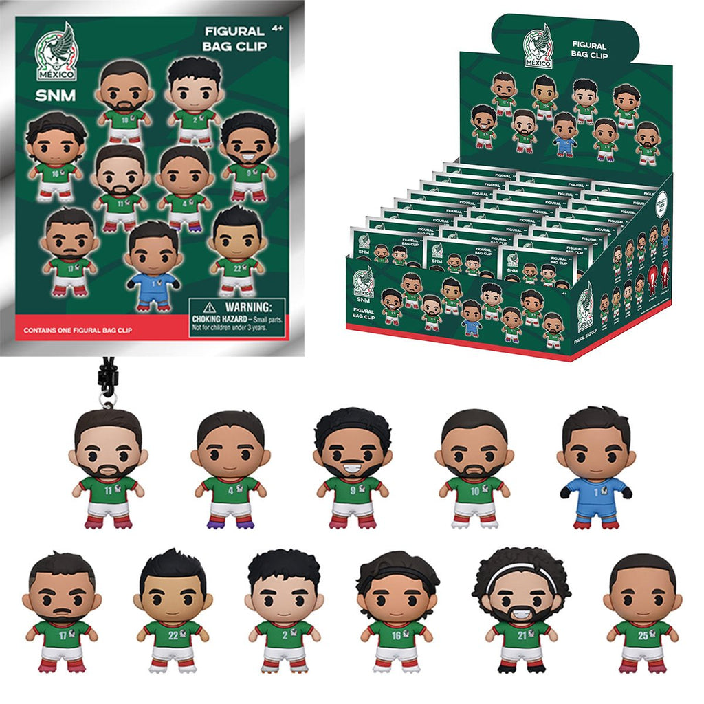 Mexico Soccer Men's National Team 3D Foam Bag Clip Random 6-Pack