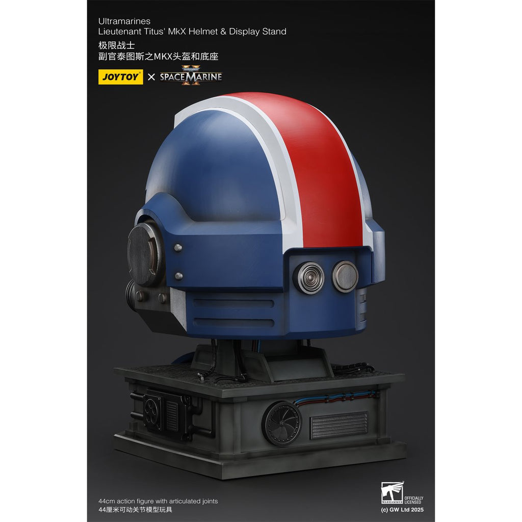 Joy Toy Warhammer 40,000 Ultramarines Lieutenant Titus' MKX 1:1 Scale Roleplay Helmet Prop Replica with Stand
