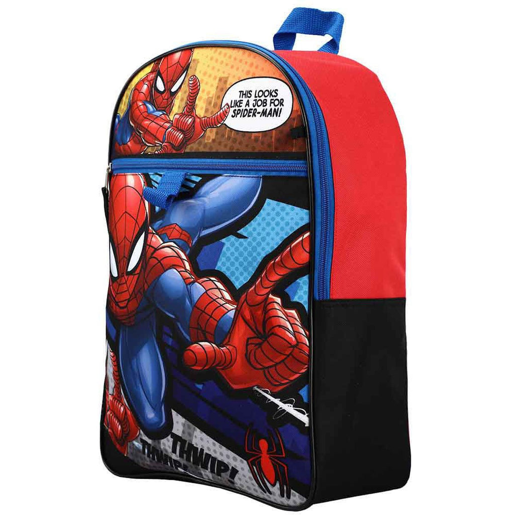 Marvel Spider-Man Comic Book Youth Backpack 6-Piece Set