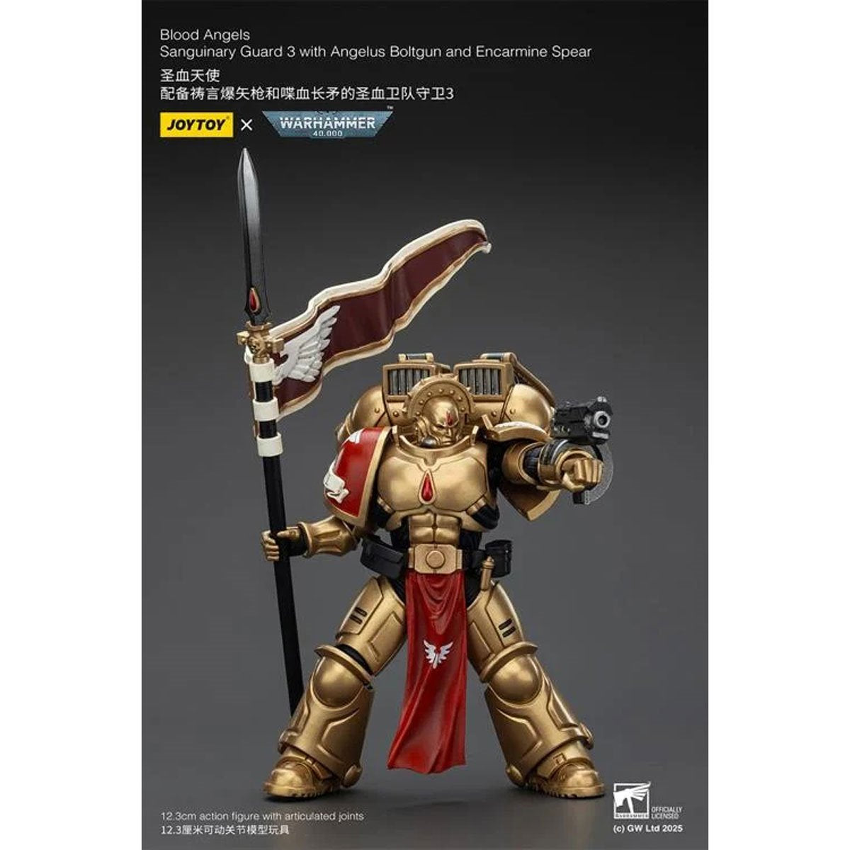 Joy Toy Warhammer 40,000 Blood Angels Sanguinary Guard 3 with Boltgun Spear 1:18 Scale Action Figure