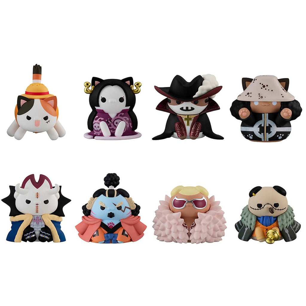 One Piece Nyan Piece Nyan! Luffy and the Seven Warlords of the Sea Mega Cat Project Mini-Figure Case of 8 - Repeat