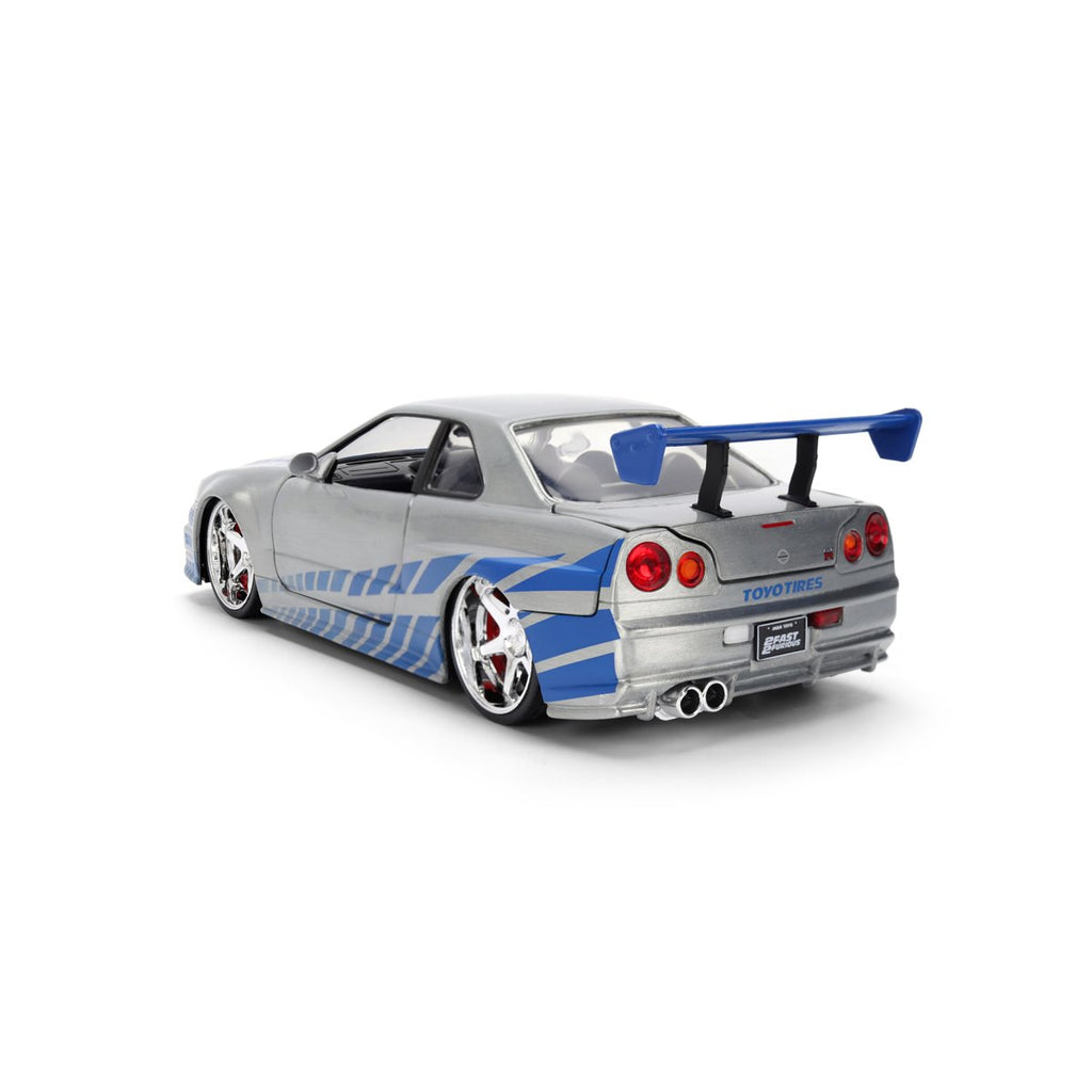 Fast and the Furious 25th Anniversary Brian's Nissan Skyline GT-R R34 1:24 Scale Die-Cast Metal Vehicle