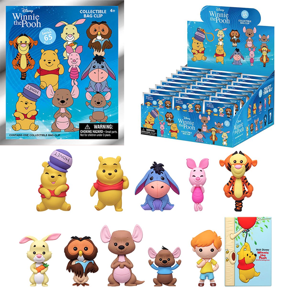 Winnie the Pooh Series 2 3D Foam Bag Clip Display Case of 24