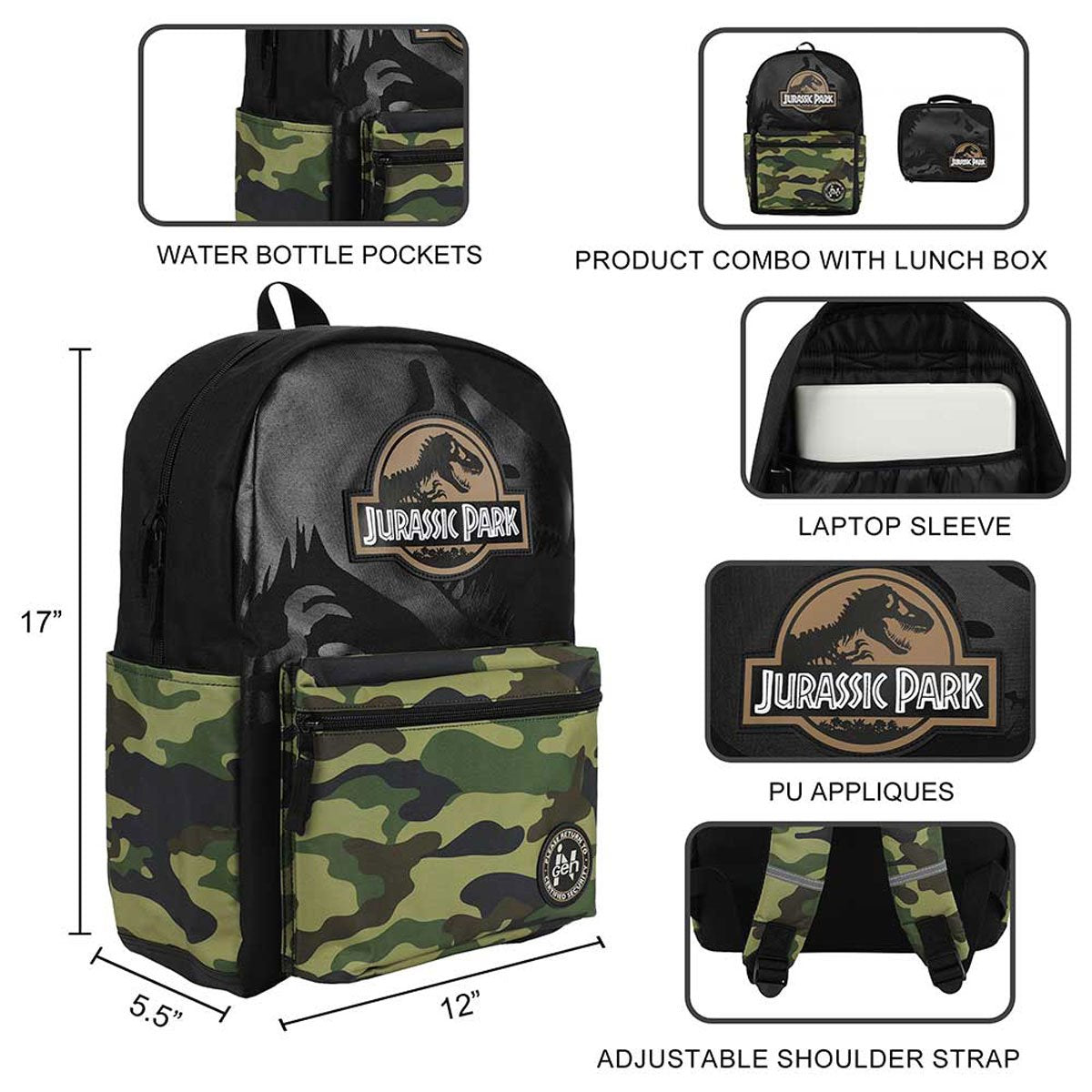 Jurassic Park INGEN Camo Backpack Set