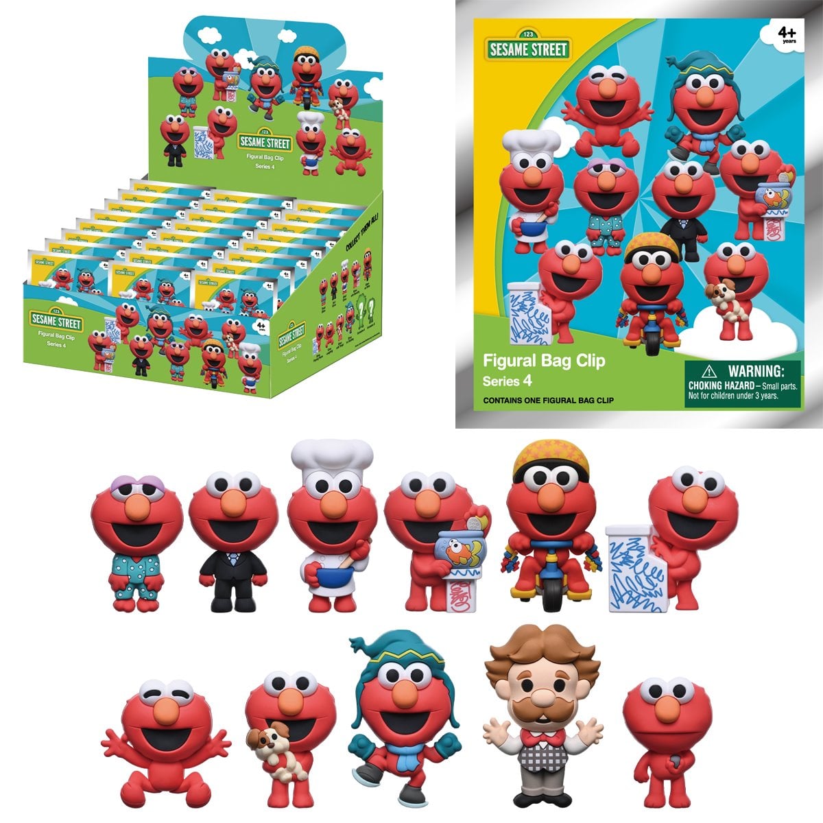 Sesame Street Series 4 3D Foam Bag Clip Random 6-Pack