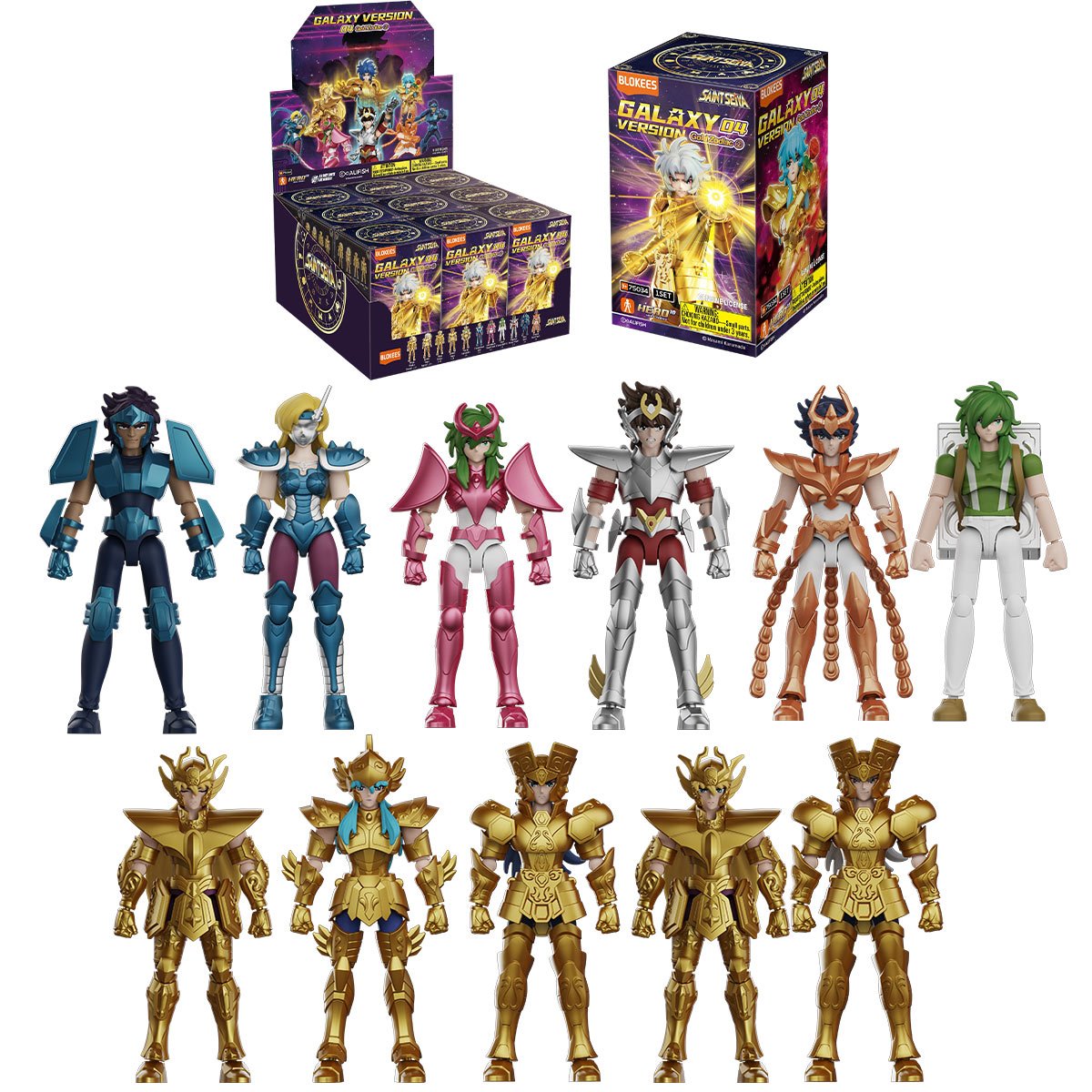 Saint Seiya Galaxy Version 4 Gold Zodiac GV04 Blokees Blind Box Model Kit Case of 9