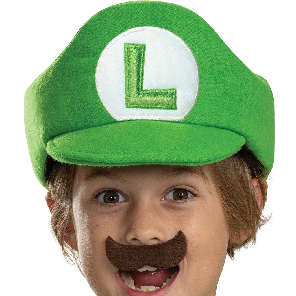 Super Mario Bros. Luigi Elevated Hat and Mustache Child Roleplay Accessory Kit