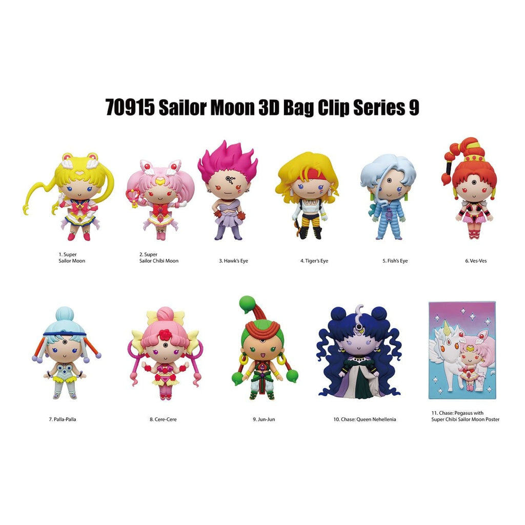 Sailor Moon Series 9 3D Foam Bag Clip Display Case of 24