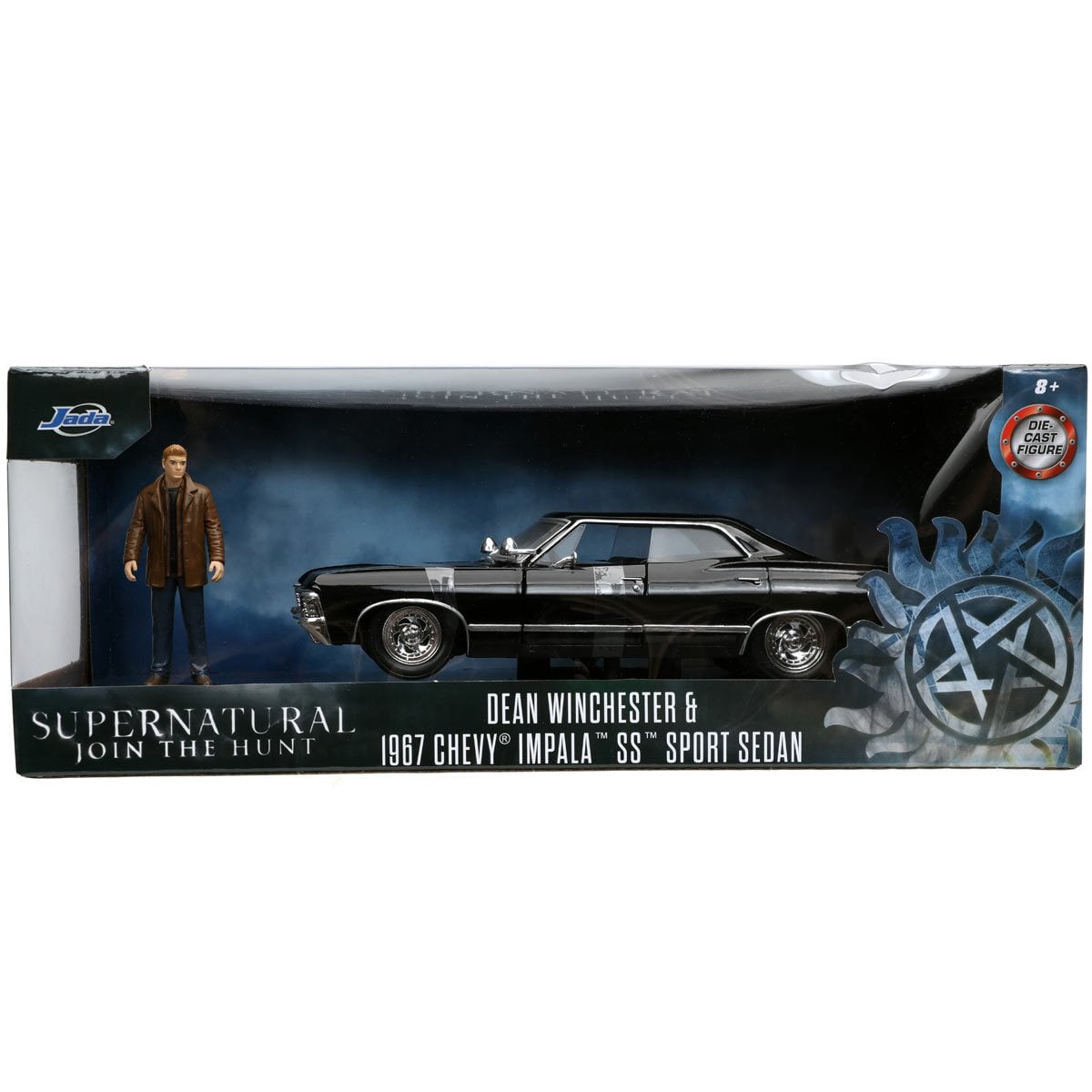 Hollywood Rides Supernatural Dean Winchester 1967 Impala SS Sport Sedan 1:24 Scale Die-Cast Metal Vehicle with Figure