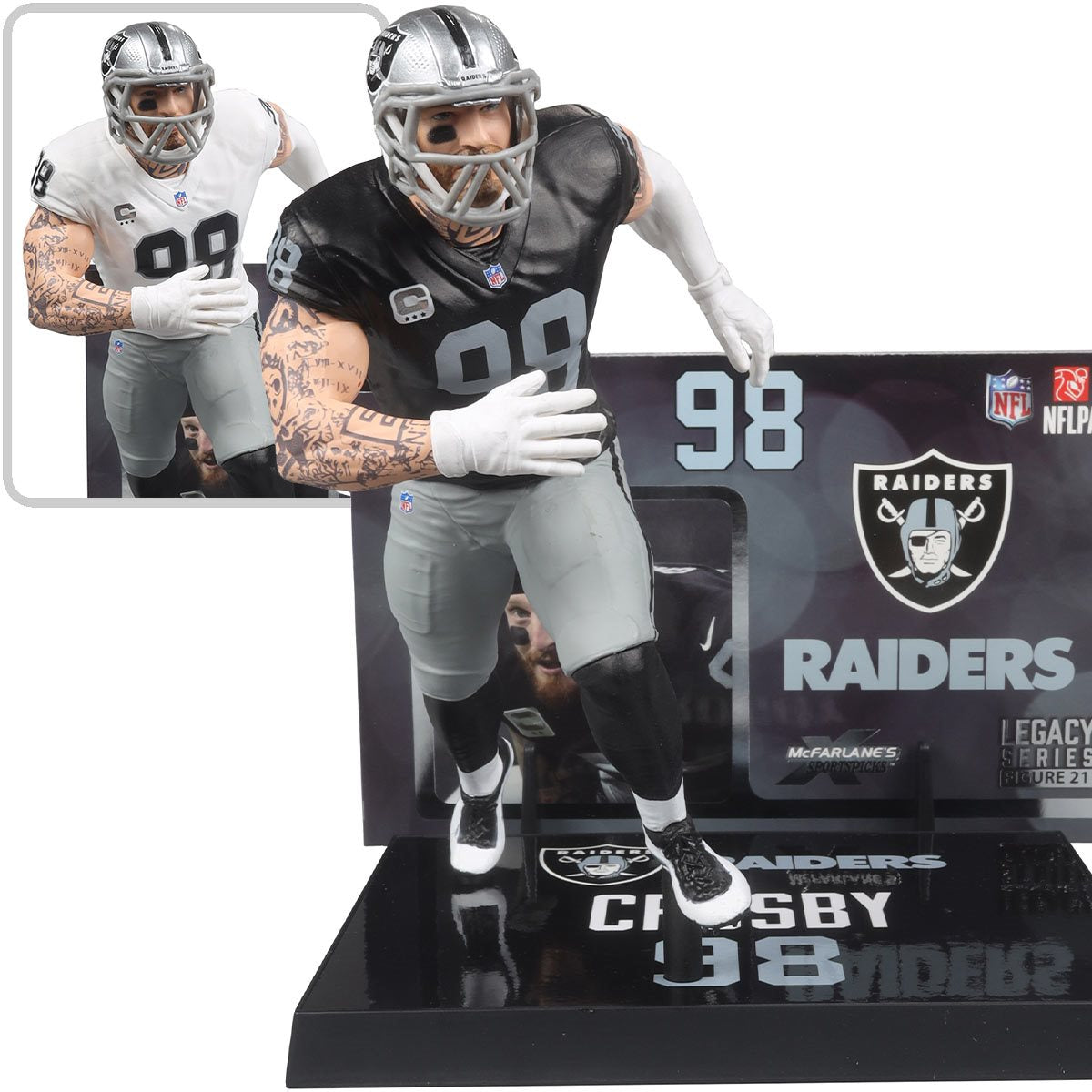 NFL SportsPicks 2024 Wave 2 Las Vegas Raiders Maxx Crosby 7-Inch Scale Posed Figure