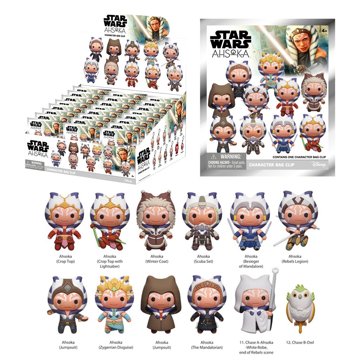 Star Wars Ahsoka 3D Foam Bag Clip Random 6-Pack