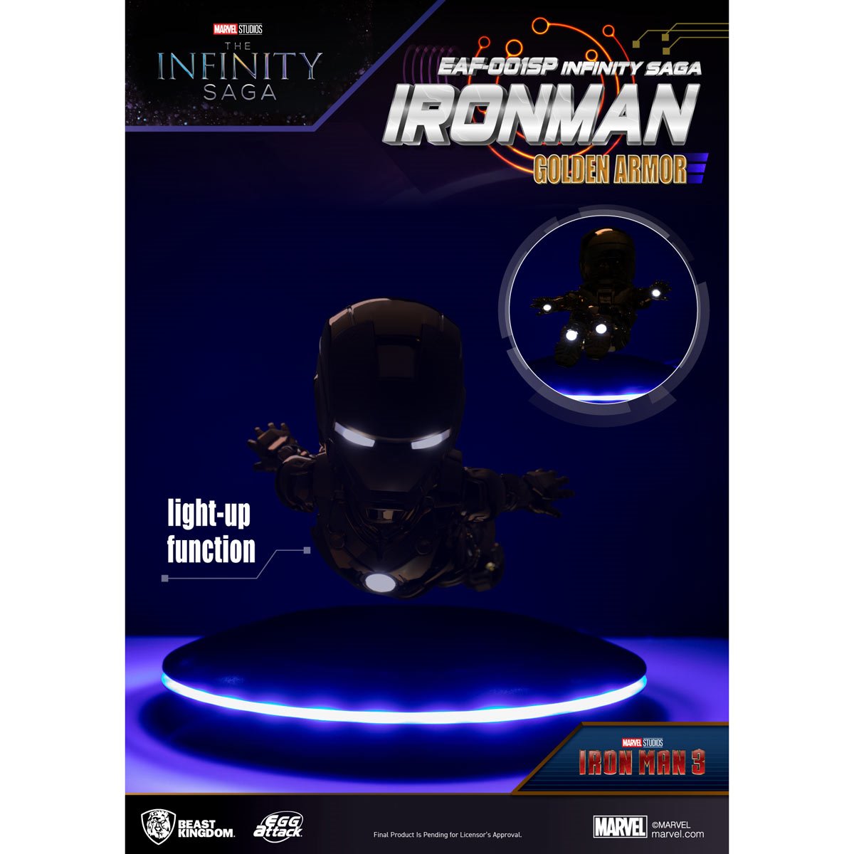 Marvel Studios: The Infinity Saga Iron Man Golden Armor Version EAF-001SP Egg Attack Floating Statue