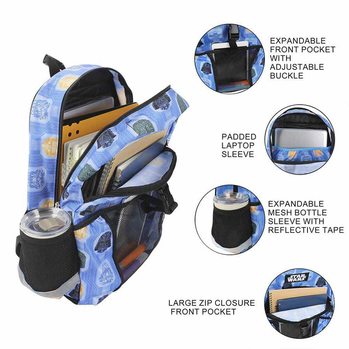Star Wars All Over Print Youth Backpack Set