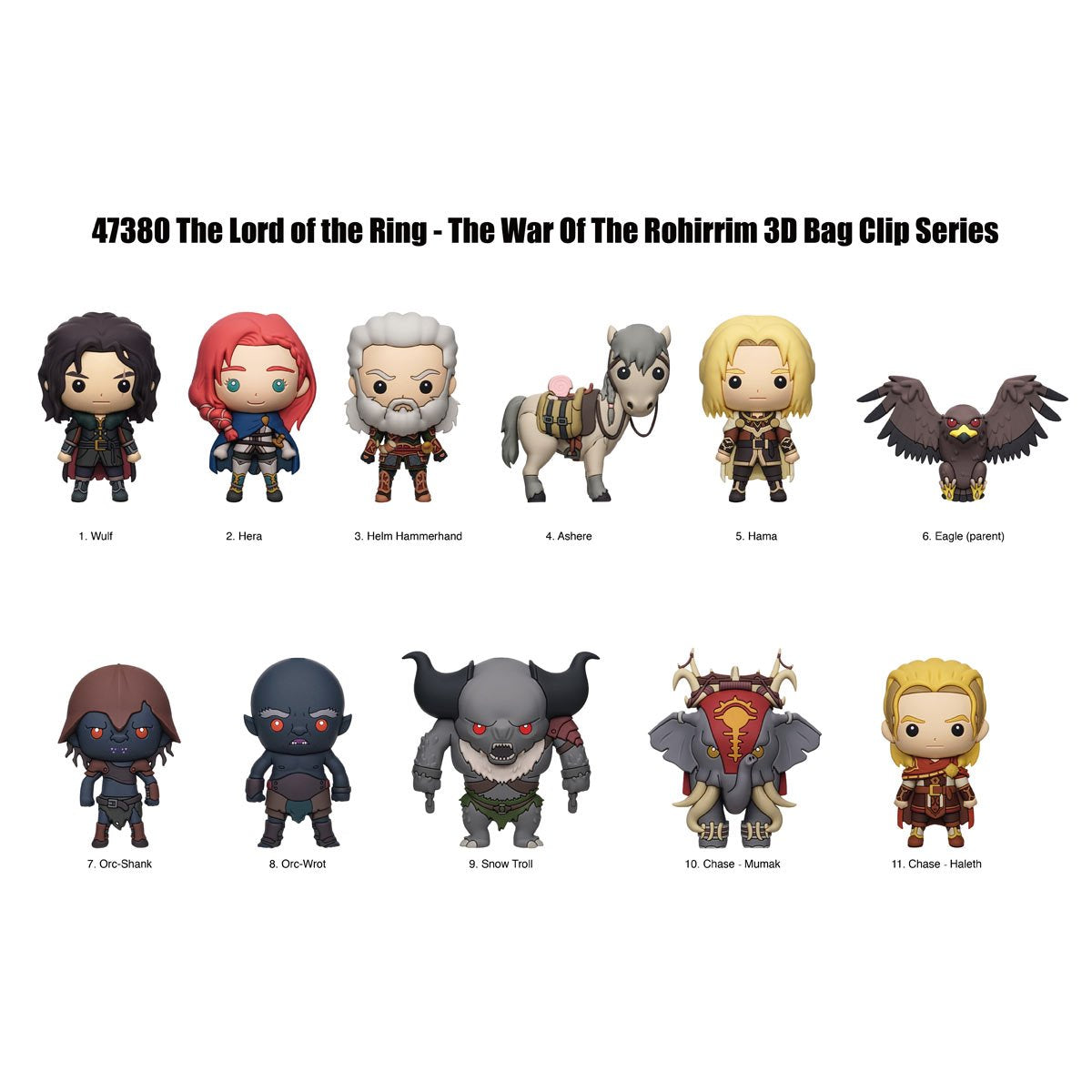 The Lord of the Rings: The War of the Rohirrim 3D Foam Bag Clip Random 6-Pack