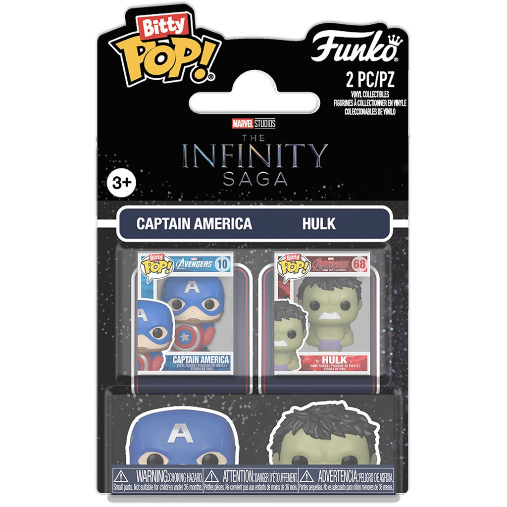 The Avengers The Infinity Saga Captain America and Hulk Funko Bitty Pop! Mini-Figure 2-Pack